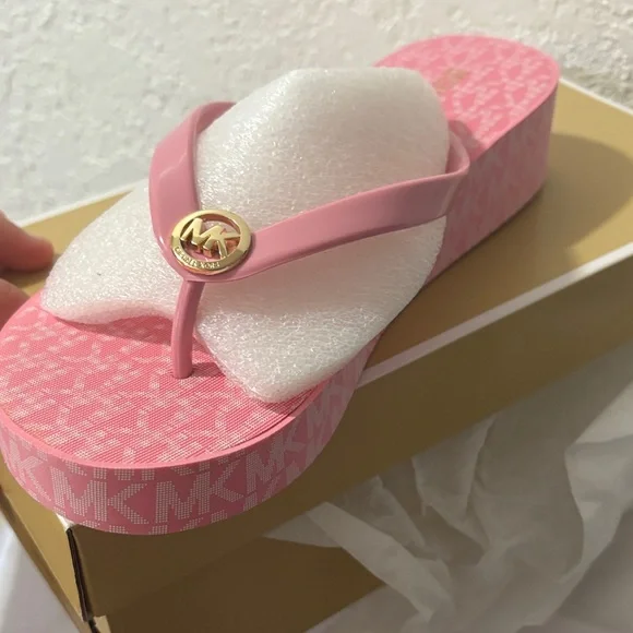 Michael Kors Pink MK Logo Platform Sandal - Picture 5 of 9
